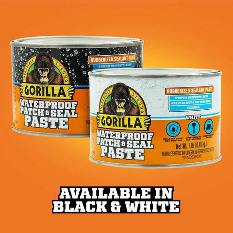 Waterproof Patch And Seal Rubberized Sealant Paste Black 1Lb Can Heavy Duty Instantly Seals Water Air And Moisture Works On Wet Or Dry Surfaces Fills Large Gaps Cracks And Holes.