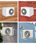 Top Shelf Heavy Duty Mini Split Wall Mount Bracket For Universal Ductless Air Conditioners mounted on various surfaces.