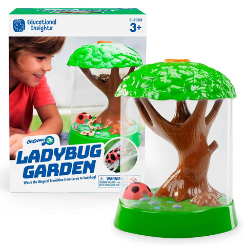 Ladybug Garden Kit With Live Ladybugs, Terrarium Habitat For Kids And Toddlers, featuring a tree-shaped enclosed habitat.