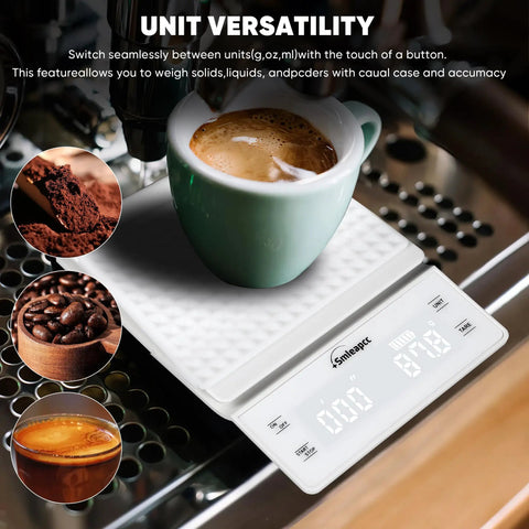 Spot On Accuracy Digital Kitchen Scale For Food And Coffee 0.1g To 3000g High Precision Mini Scale with coffee cup