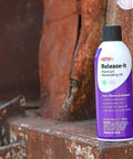 Stuck Bolts And Nuts Teflon Penetrant Aerosol 10 Oz Quick Penetration For Frozen Or Rusted Hardware on rusty metal surface