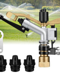 Close-up of Two Pack One Inch Agricultural Irrigation Sprinkler With Spray Gun Heads Built For Heavy Duty Farm And Garden Tasks, showcasing components.