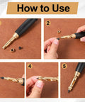 Adjustable Belt Hole Punch Tool With Wooden Handle Dope Precision Built Automatic Screw Puncher Leather Belt Punch Kit assembly steps.