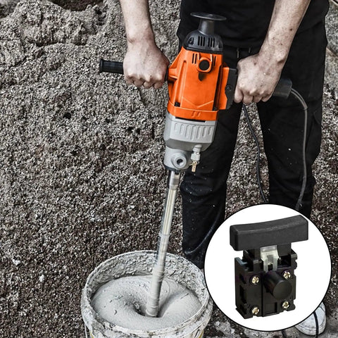 Heavy Duty Replacement Power Control Component For Electric Tool Repair, Black Housing in use with mixer, 40 X 50 mm fitment.