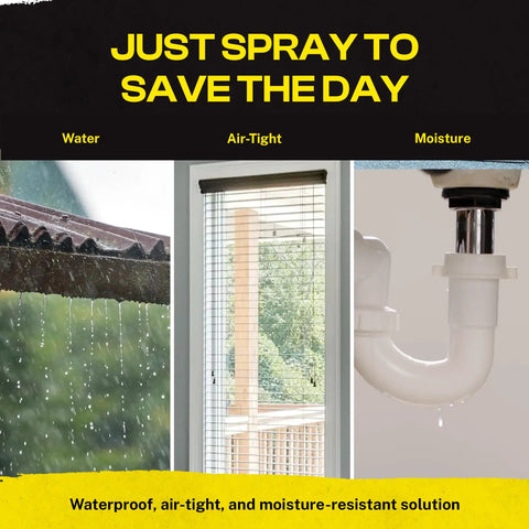 Liquid Sealant Spray For Instant Leak Fix On Pipes Roofs And More Dries Black Finish Quick Set Weatherproof Sealant Aerosol