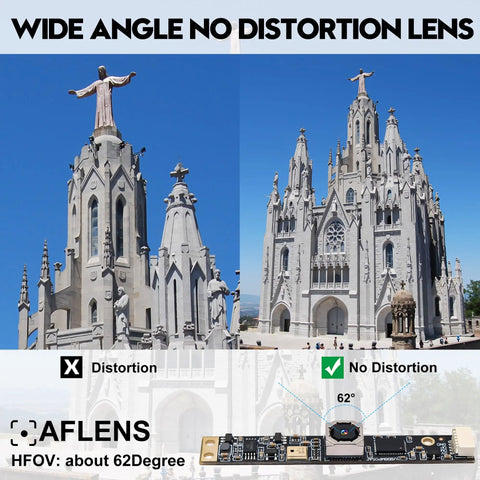 Wide angle no distortion lens comparison on architecture using 8MP USB Camera Module with Microphone Autofocus For PC and Laptop