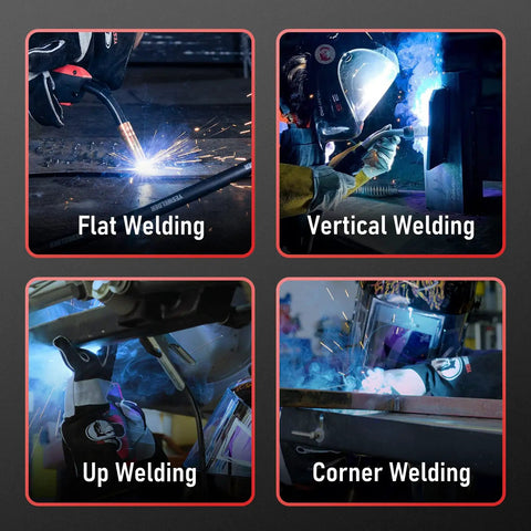 Four welding techniques using Flux Core Gasless MIG Wire For DIY Welds E71T GS Mild Carbon Steel.035 Inch Diameter 2 Pound Spool