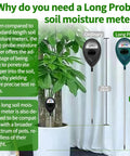 Extended Long Probe Soil Moisture Meter For Deep Pots And Garden Beds No Battery Needed Plant Water Meter And Hygrometer For Indoor Outdoor Care Precise Moisture Sensor To Keep Your Plants Healthy Plant Parent Approved, 40 cm probe