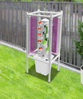 Vertical Hydroponic Grow Tower Kit with Four LED Lamps Six Levels and Thirty Planting Points for Maximum Yields No Fuss Setup