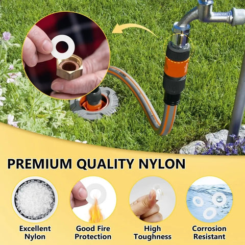 Must Have Plastic Washers Set With 1200 Pcs Nylon Insulating Spacers M2 To M10 White Gasket Kit For Electrical Wiring Repairs And DIY Projects Perfect For Home DIYers Hobbyists And Pro Electricians To Prevent Shorts. Nylon washer used in garden hose fitting