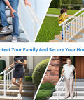 Heavy Duty White Wrought Iron Handrails For Outdoor Steps on stairs providing support for various users.