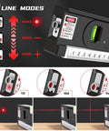 4 In 1 Laser Level With 3 LED Modes Magnetic Torpedo Vials Tripod And 100 Ft Point 30 Ft Line Beam For Framing Tiling And Hanging Projects Pro Grade DIY Tool Built For Fast Accurate Layout, black housing with line mode display