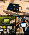 Hard As Nails Rugged Windows 11 Tablet With 16GB Ram And 256GB Storage Pumping Out A Crisp 10 95 Inch IP67 Screen in use at construction and warehouse settings.