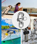 Heavy Duty 316 Stainless Steel Snap Shackle With Quick Release Carabiner For Sailboat Rigging Halyard Swivel Shackle, marine usage