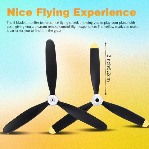 Six Sets 3 Blade RC Plane Propellers With Adapters 400mm Compatible With F4U T28 P47 Fighter Remote Control Aircraft Spare Propellers
