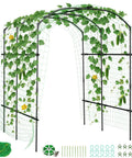 Metal Core Garden Arch Trellis For Climbing Plants Outdoor 87 Inch Tall 71 Inch Long 75 Inch Wide Archway Tunnel Plant Support shown