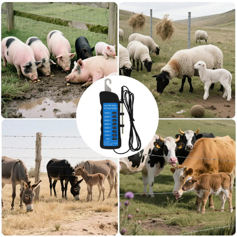 High Precision Electric Fence Voltage Tester With Six Neon Indicator Lights Ultra Portable Fence Meter For Livestock Pros And Orchard Fences Keeping Safety Checks Simple And Quick Detect Faults Fast. handheld electric fence tester for pigs, sheep, cattle and donkeys