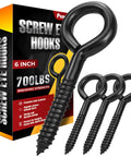 Heavy Duty 6 Inch Screw Eyes Hooks Set PAMAZY With 700 Lbs Load Capacity 4 Pieces Self Tapping Eye Bolts for wood cable security