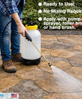 Applying Heavy Duty Concrete Paver Sealer Providing Dope Clear Gloss Finish On Outdoor Stone Surfaces using a pump sprayer.