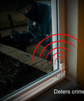 12 Pack Window And Door Alarm System With 120dB Siren Magnetic Sensor Wireless Chime installed on window detects intruder outside
