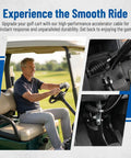 Two Pack Golf Cart Throttle Cable Kit 37 Inch And 21 Inch Exact Fit; golf cart with focus on accelerator cable setup