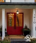 Outdoor Pendant Lights For Porch And Entryway Waterproof Anti Rust Exterior Lanterns in Black Gold on red front door
