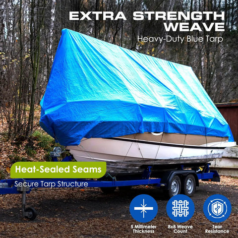 Heavy Duty Poly Tarp That Keeps It Dry And Tough As Nails 30 By 40 Inches Blue With Grommets Every 3 Feet Weatherproof Cover For Camping