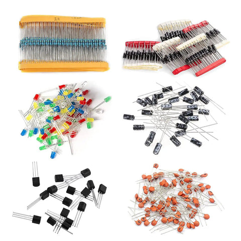 1400 Piece Electronics Component Kit With LEDs Diodes Resistors Electrolytic And Ceramic Capacitors Transistors For Arduino And DIY Projects