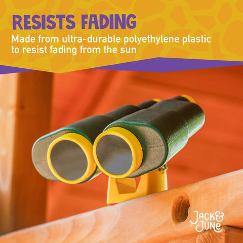 Rotating Playset Binoculars For Kids Green And Yellow Durable Polyethylene, sun fade resistant on wooden playset