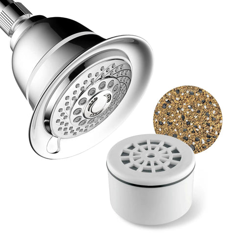Replacement Enriched KDF Cartridge For Compact Universal Shower Filter And Filtered Handheld Or Fixed Shower Heads, Keeps Hard Water In Check, Works With 36F To 113F Temperature Range, Includes Calcium Sulfite And Activated Carbon For Cleaner Water