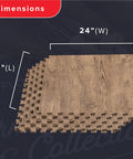 Wood Grain Interlocking Foam Floor Tiles 24x24 Inch Three Eighths Inch Thick Anti Fatigue Mats stack showing dimensions 24x24 inches