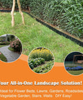 Wood Look Garden Edging Border 2.4 Inch Tall Lawn And Landscape Border For Flower Beds Tree Rings And Pathways Durable All Weather PE Material Easy To Install Low Maintenance Black shown in garden setting
