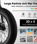 Fat Tire Kids Mountain Bike With 20X4 Inch Fat Tires Dual Disc Brakes Front Suspension 7 Speed All Terrain Ride image