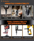 Cobalt TiAlN Step Drill Bit Set Three Pack With Double Spiral Flutes And Hex Shank One Eighth To Seven Eighths Inch For Metal Stainless Steel Aluminum Wood Plastic Impact Ready Unibit Crosstar used in drilling, deburring, and chamfering with various drills.