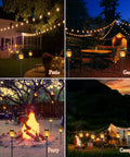 Solar Torch Lights With A Lit Flickering Flame Effect Outdoor Pathway Lights IP65 Waterproof For Garden Patio Yard Landscape Lanterns Auto On Off 10 Pack Easy Install Holiday Christmas Decor illuminating patio, garden, party campgrounds.