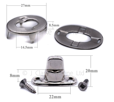 8mm Fastener Kit With Cutting Tool For Boat Canopy Canvas Cover Twist Fasteners Includes Eyelets Bases Screws Marine Hardware DIY