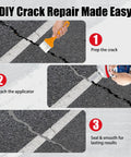 Step-by-step guide using Fast Curing Concrete Crack Filler Sealant Waterproof Caulk For Driveways, Sidewalks, Walls And Foundations.