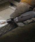 Air Straight Die Grinder 0.33 HP 25,000 RPM With Vane Motor, Lightweight 1 Lb in use on metal surface, industrial setting