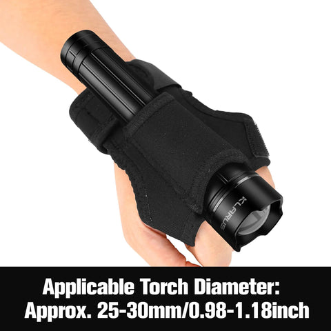 Hands Free Wrist Light Holster For Diving And Outdoor Explorations Adjustable Strap Mount Fits 25 To 30mm Flashlights