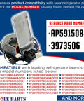 Refrigerator Dispenser Actuator Lever Replacement DA97-12628H for AP5915084, 3973506 compatibility guide.