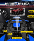 Close-up view of 24V Dual 200W Electric Go Kart For Kids 6 To 12 dashboard, showing music controls and speed settings.