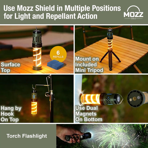 Outdoor Mosquito Bug Repellent Lantern With USB C Rechargeable Camping Light Citronella Mats Included Magnetic Base Tripod
