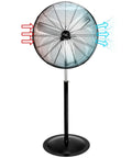 30 Inch Industrial Heavy Duty Pedestal Oscillating Metal Stand Fan With All Metal Construction Powder Coated Rust Resistant Finish