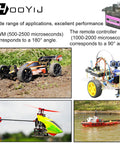 Four Pack MG90D Full Metal Gear Digital Micro Servo Motors with RC car, robo, helicopter, and boat applications shown