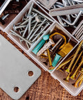 Stainless Steel Flat Straight Mending Plates Set Of 12 Pieces For Wooden Furniture Repair with assorted screws in a box