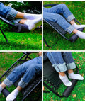 Two Pack Zero Gravity Chair Foot Rest Cushions For Outdoor Recliners, Anti Gravity Folding Lounge Footpads, Black Set Of Two