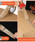 Brown Packing Tape with Dispenser, 2 Inch by 60 Yards, Heavy Duty Shipping Tape with Strong Adhesive for Boxes, in use