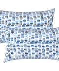 Outdoor Lumbar Pillow Covers 12x20 Inches Pack Of 2 Covers Only Fade Resistant Polyester Cushion Cases For Patio Balcony Garden All Weather Use Pebble Blue.