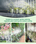 Automatic Garden Watering System With 39Ft Brass Misting Line And 12 Spraying Nozzles in action across gardens and plants