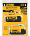 Professional 20V Max Xr Cordless Power Tool Batteries 4 Amp Hour 2 Pack Featuring Led Charge Display With Durable Housing in packaging.